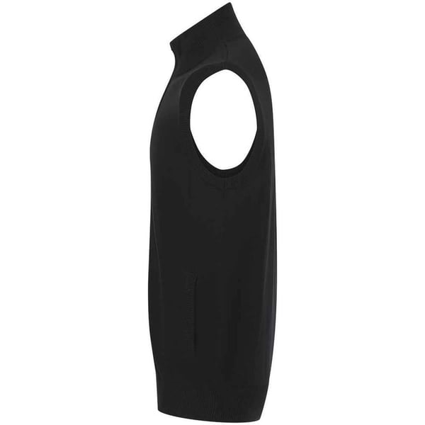 Henbury Mens Plain Full Zip Sleeveless Gilet