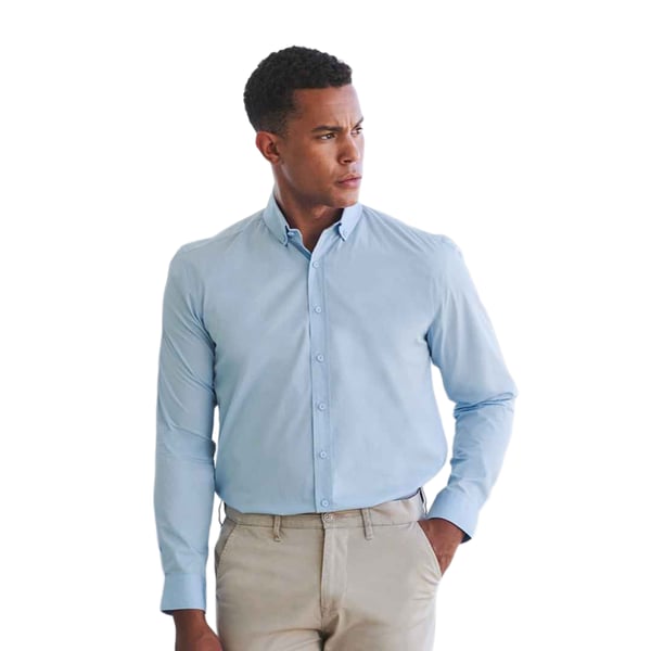 Henbury Mens Cotton CoolPlus Long-Sleeved Formal Shirt