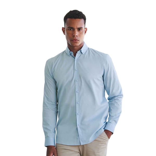 Henbury Mens Cotton CoolPlus Long-Sleeved Formal Shirt