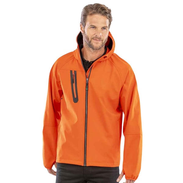 Result Genuine Recycled Mens Hooded 3 Layer Printable Soft Shell Jacket