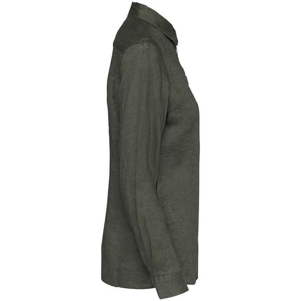 Spasso Womens/Ladies Linen Long-Sleeved Shirt