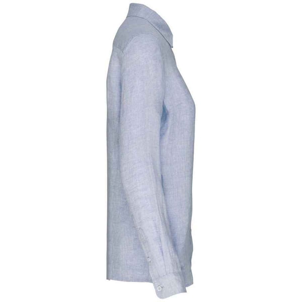 Spasso Womens/Ladies Linen Long-Sleeved Shirt