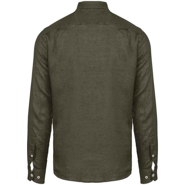 Spasso Mens Linen Long-Sleeved Shirt