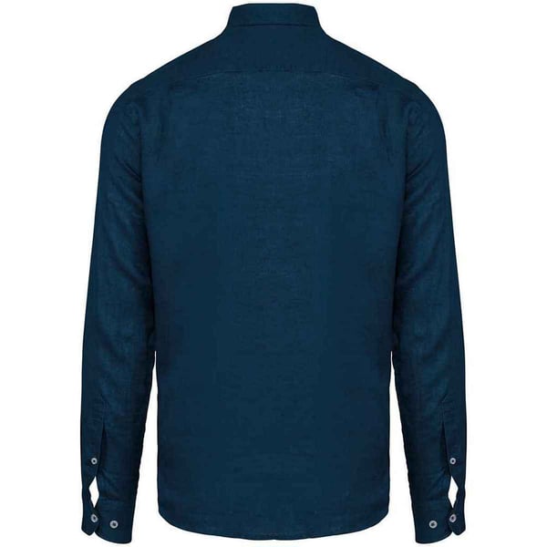 Spasso Mens Linen Long-Sleeved Shirt