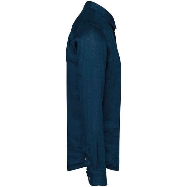 Spasso Mens Linen Long-Sleeved Shirt