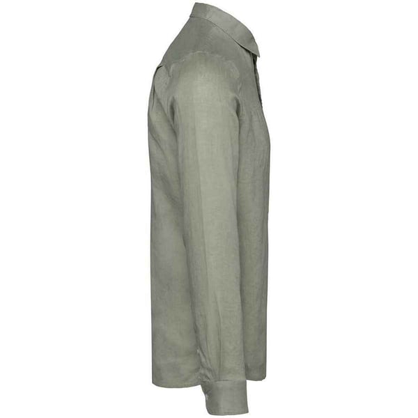 Spasso Mens Linen Long-Sleeved Shirt