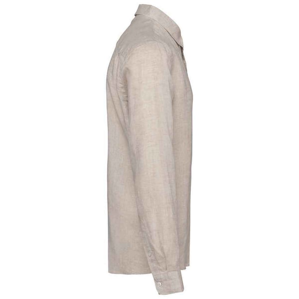 Spasso Mens Linen Long-Sleeved Shirt