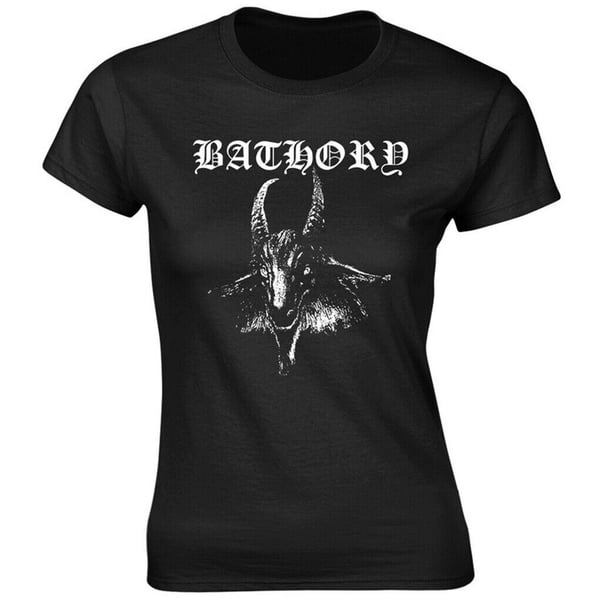 Bathory Unisex T-shirt med print på gedebagsiden for voksne