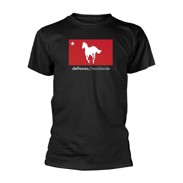 Deftones Unisex Adult White Pony Worldwide T-Shirt