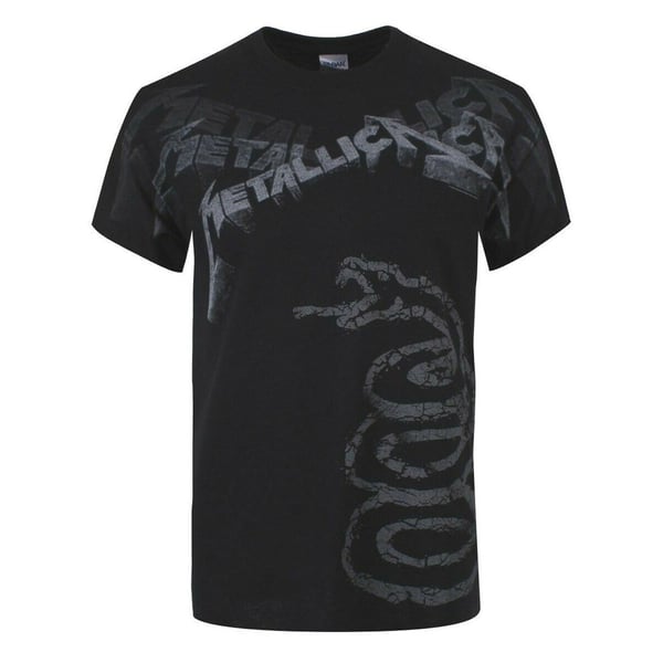Metallica Unisex T-shirt til voksne med sort album med falmet album
