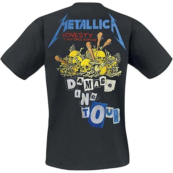 Metallica Unisex T-shirt med rygprint til voksne med Damage Inc.