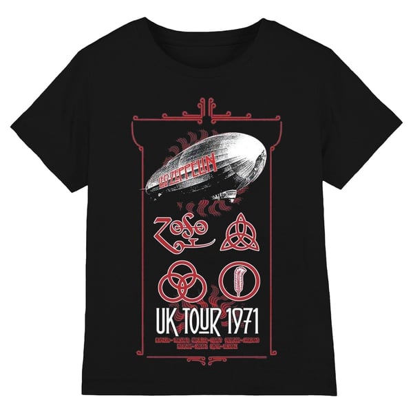 Led Zeppelin Unisex Adult UK Tour 1971 T-Shirt