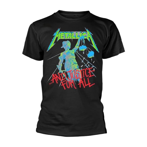 Metallica Unisex T-shirt med rygtryk med retfærdighed for alle og retfærdighed for alle for voksne