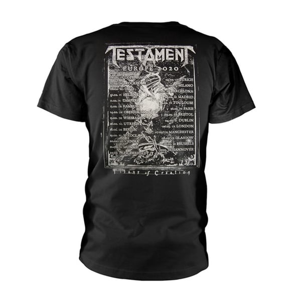 Testament Unisex T-shirt til Europa 2020-turneen for voksne