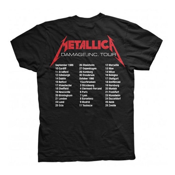 Metallica Unisex T-shirt til voksne med MOP European Tour 86