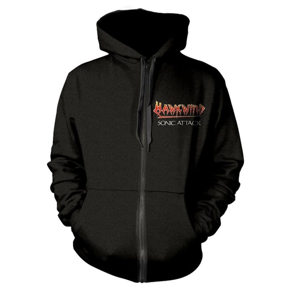 Hawkwind Unisex Adult Sonic Attack Full Zip Hoodie
