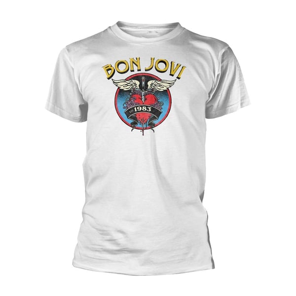 Bon Jovi Unisex Aikuisten 1983 Sydän T-paita