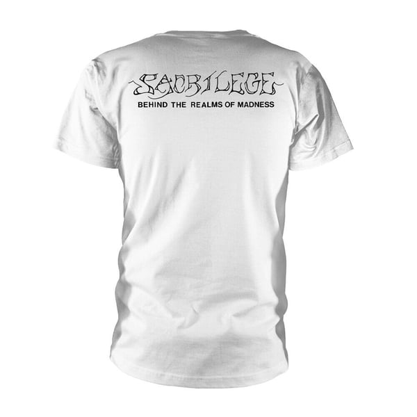 Sacrilege Unisex T-shirt til voksne bag galskabens riger for voksne