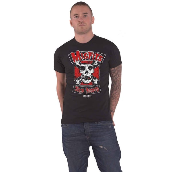 Misfits Unisex T-shirt med bikerdesign til voksne