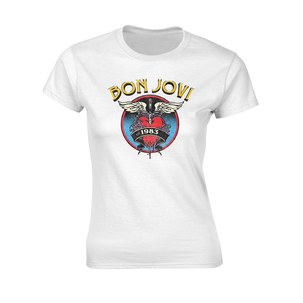 Bon Jovi Dame/Damer 1983 Heart T-shirt