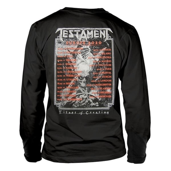 Testament Unisex T-shirt til voksne med Titans Of Creation Europa 2020-turne