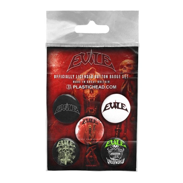 Evile Logo Badge Set (Pack of 5)