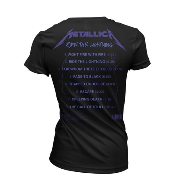 Metallica Womens/Ladies Ride The Lightning Tracks T-Shirt