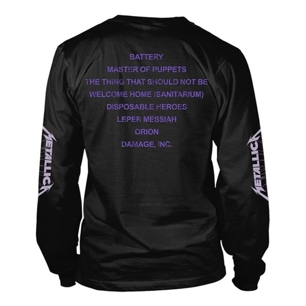 Metallica Unisex Adult Master Of Puppets Track List Long-Sleeved T-Shirt