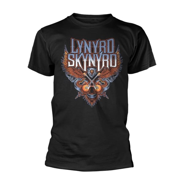 Lynyrd Skynyrd Unisex T-shirt til voksne med krydsede guitarer