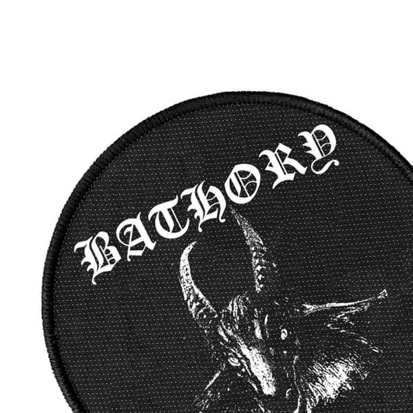 Bathory Goat -ommeltava pyöreä kangasmerkki