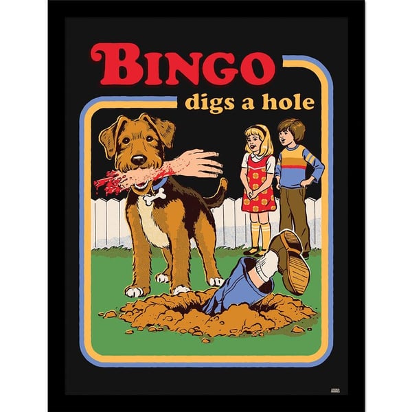 Steven Rhodes Bingo Digs A Hole Framed Poster