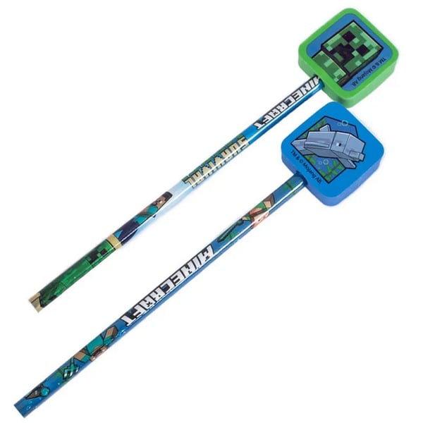 Minecraft Icon Pencil and Topper (Pack of 2)