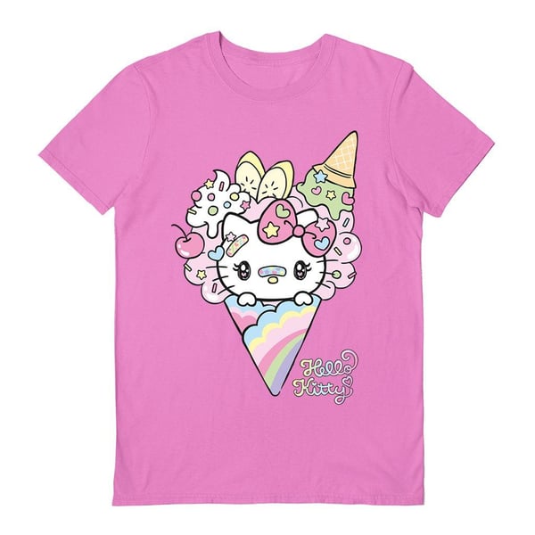 Hello Kitty Unisex Adult Sanrio Ice Cream T-Shirt