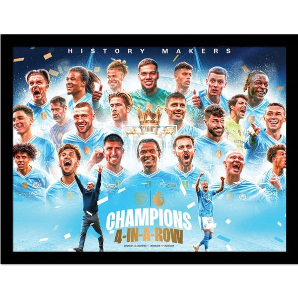 Manchester City FC History Makers Framed Poster