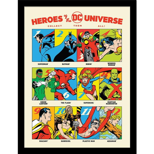 DC Comics Heroes Of The DC Universe Framed Print