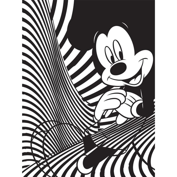 Mickey Mouse Mickey Muse- Linear Canvas Print