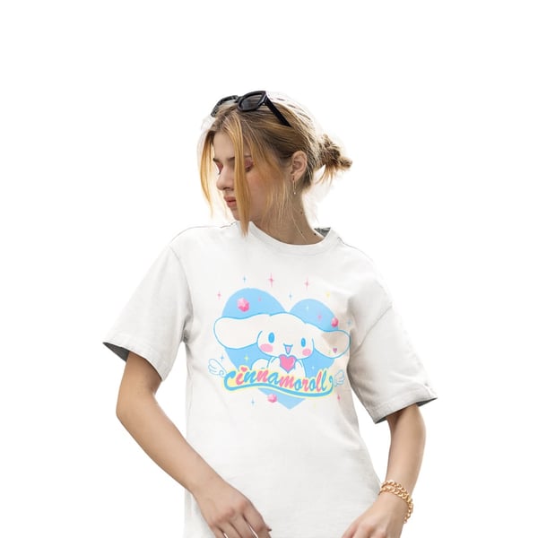 Sanrio Unisex Adult Cinnamorol Heart T-Shirt