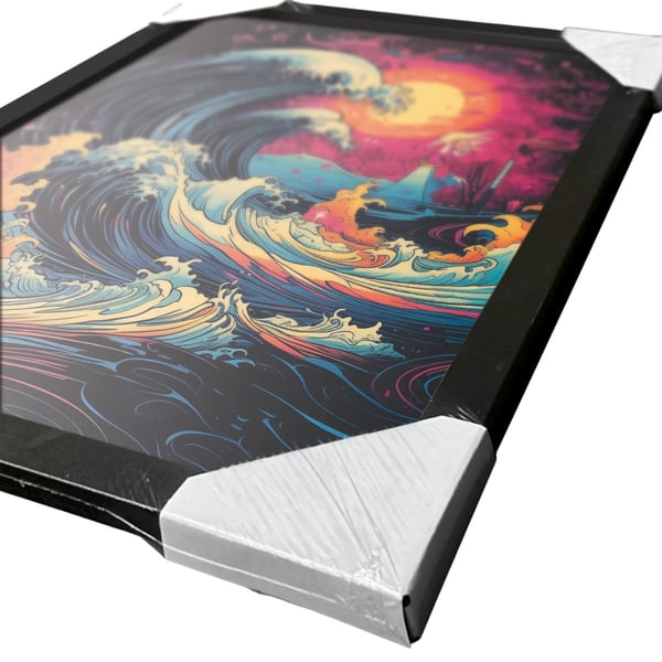 Wave Collection Neon Whirlpool Kehystetty Juliste