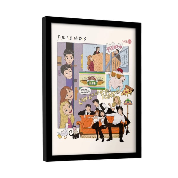 Friends 30 Years Comic kehystetty juliste