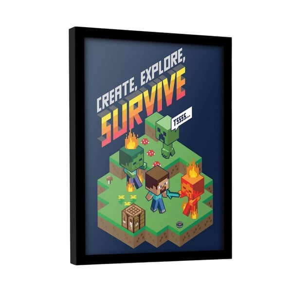 Minecraft Create Explore Survive Framed Poster