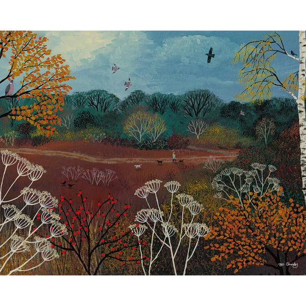 Jo Grundy Autumn Walk Canvas Print