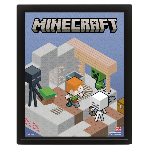 Minecraft Switching Terrain Lenticular 3D Print