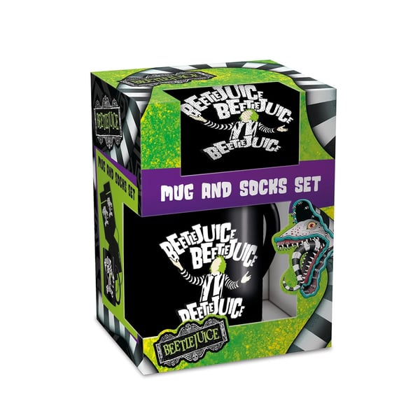 Beetlejuice Beetlejuice Logo Mug and Sock Set