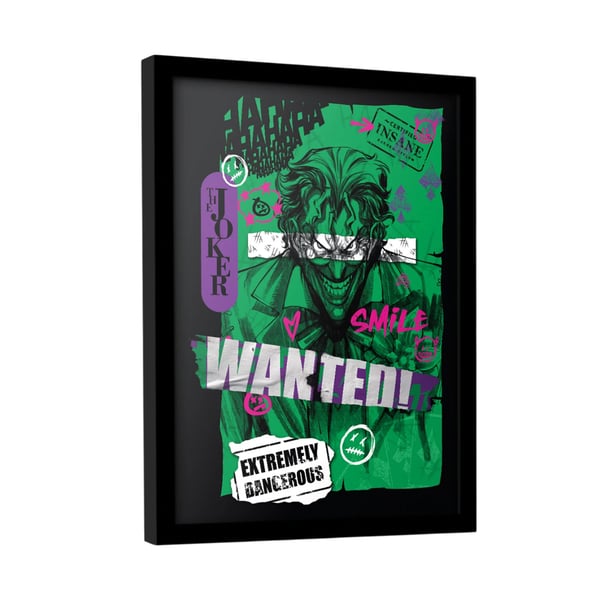 Batman Joker Wanted Kehystetty Juliste