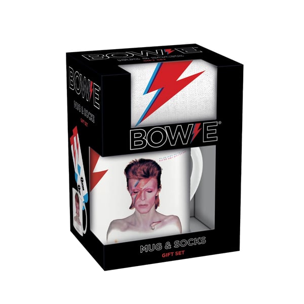 David Bowie Aladdin Sane Lightning Bolt Mug and Sock Set