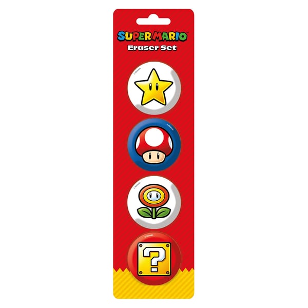 Super Mario Essential Eraser (Pack of 4)