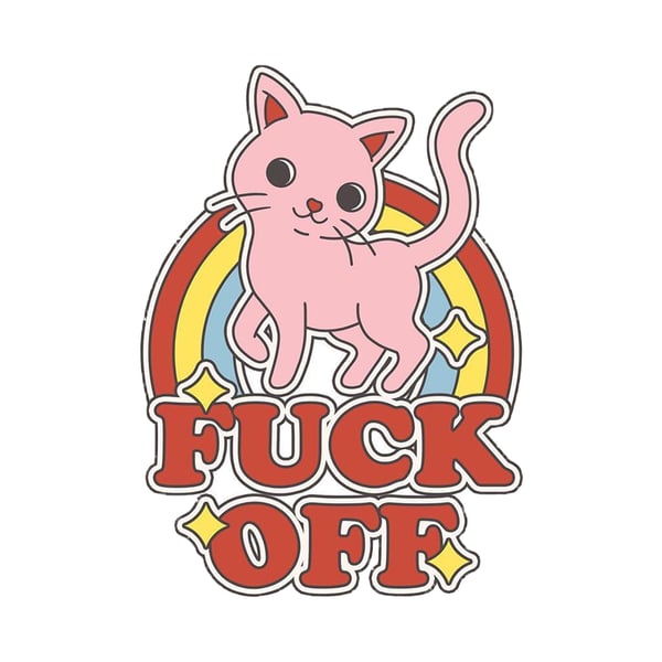 Threadless Fuck Off kehystetty juliste