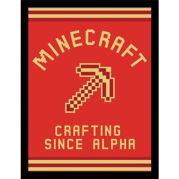 Minecraft Crafting Since Alpha Framed Poster