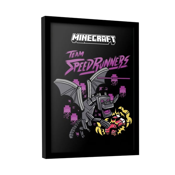 Minecraft Team Speedrunners painettu kehystetty juliste