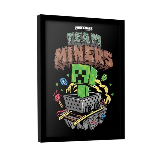 Minecraft Team Miners Kehystetty juliste